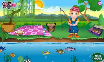 Малышка Джульетта на рыбалке